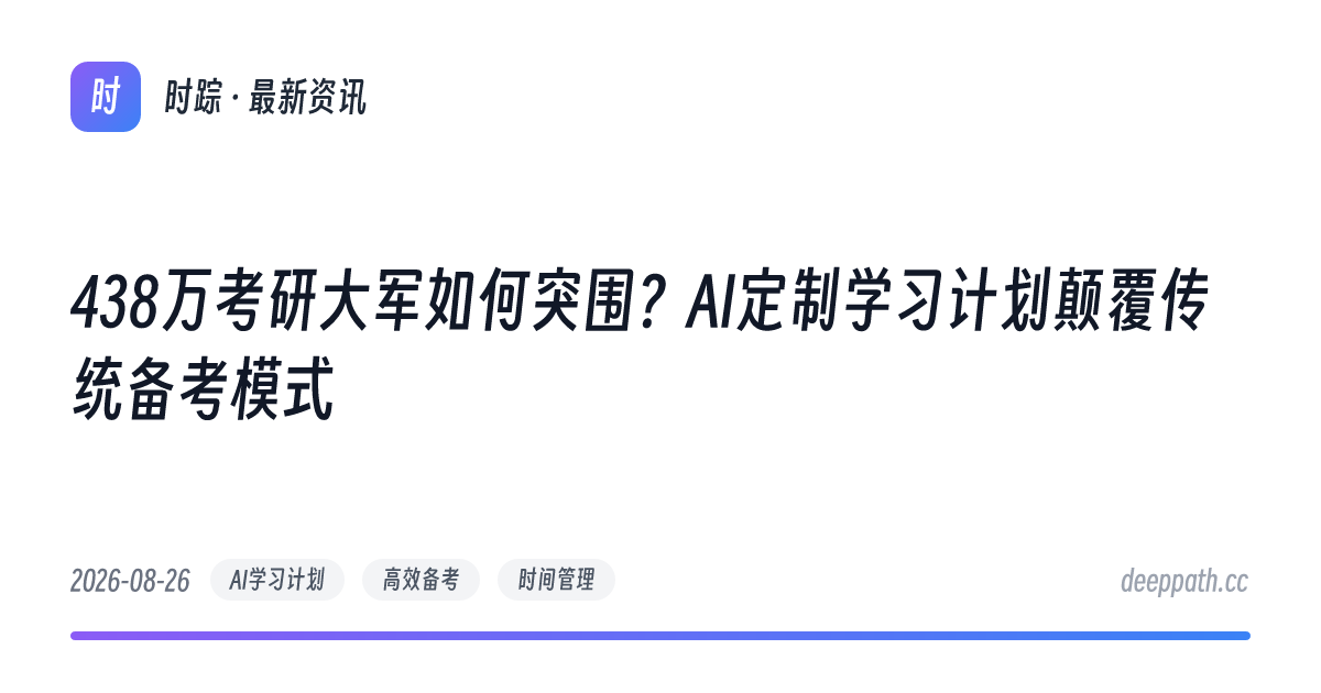 438万考研大军如何突围？AI定制学习计划颠覆传统备考模式 - 文章封面