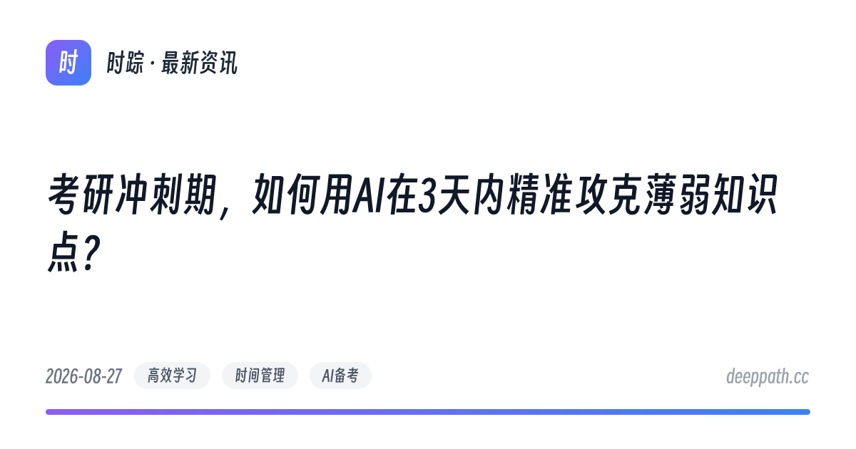 考研冲刺期，如何用AI在3天内精准攻克薄弱知识点？ - 文章封面