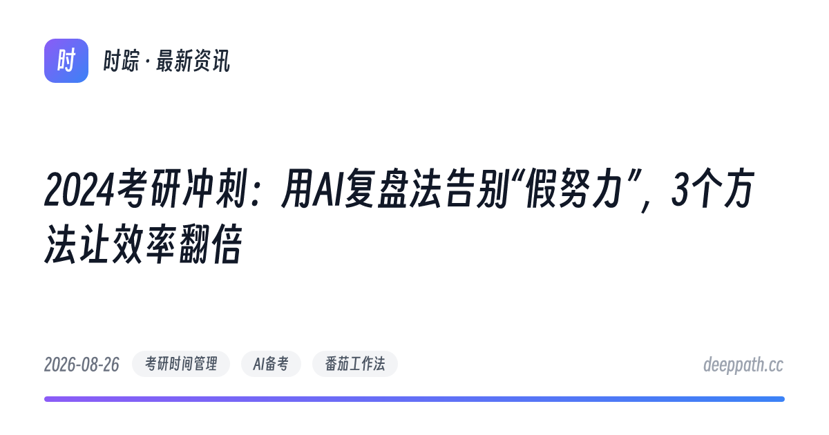 2024考研冲刺：用AI复盘法告别“假努力”，3个方法让效率翻倍 - 文章封面