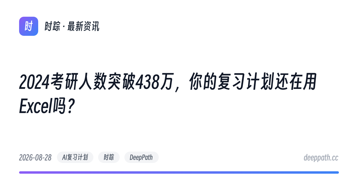 2024考研人数突破438万，你的复习计划还在用Excel吗？ - 文章封面