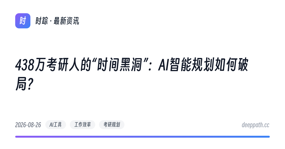 438万考研人的“时间黑洞”：AI智能规划如何破局？ - 文章封面