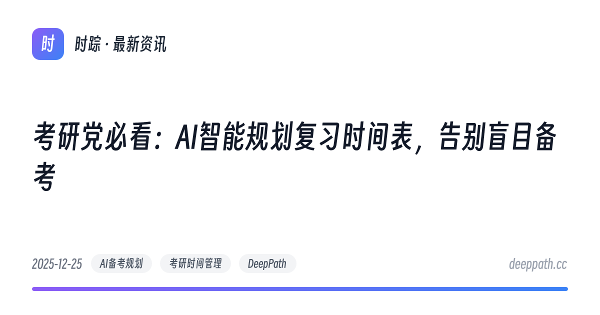 考研党必看：AI智能规划复习时间表，告别盲目备考 - 文章封面