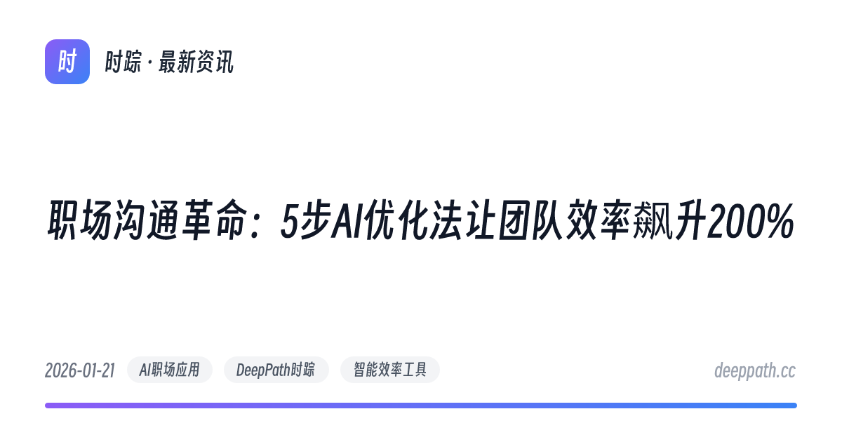 职场沟通革命：5步AI优化法让团队效率飙升200% - 文章封面